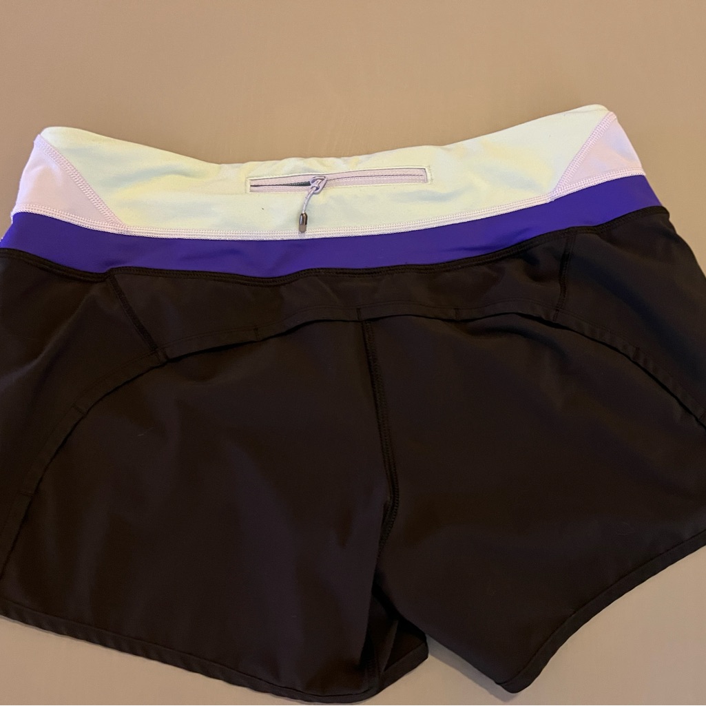 Lululemon Women's Black And Purple Athletic Shorts Size 6